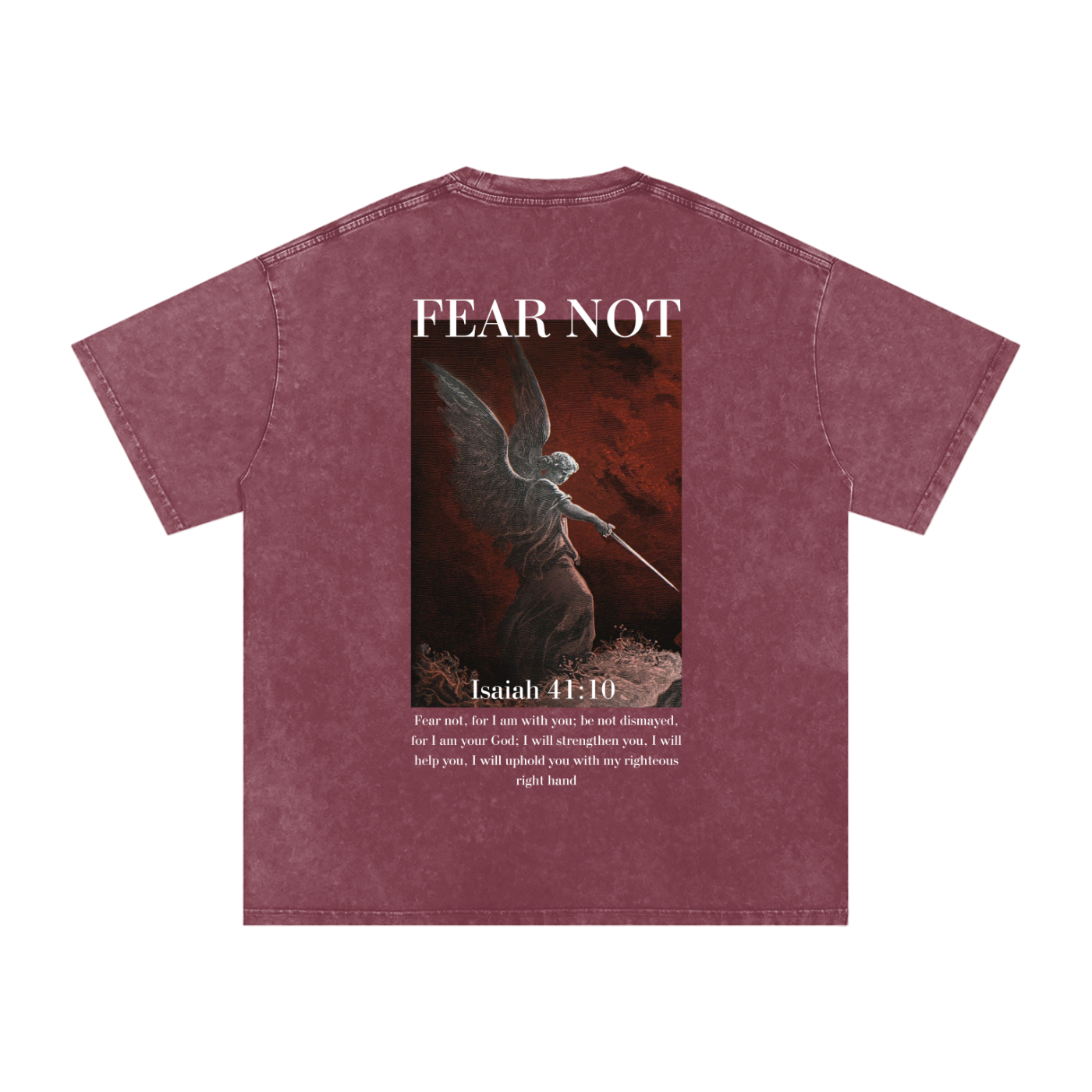 Fear not / Snow Washed Oversized Cotton T-Shirt