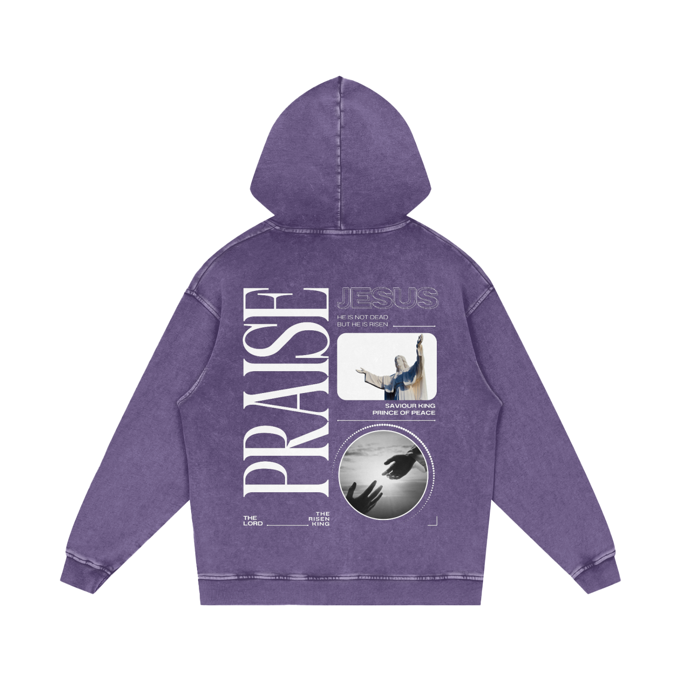 Praise Jesus / Snow Washed Loose Cotton Hoodie
