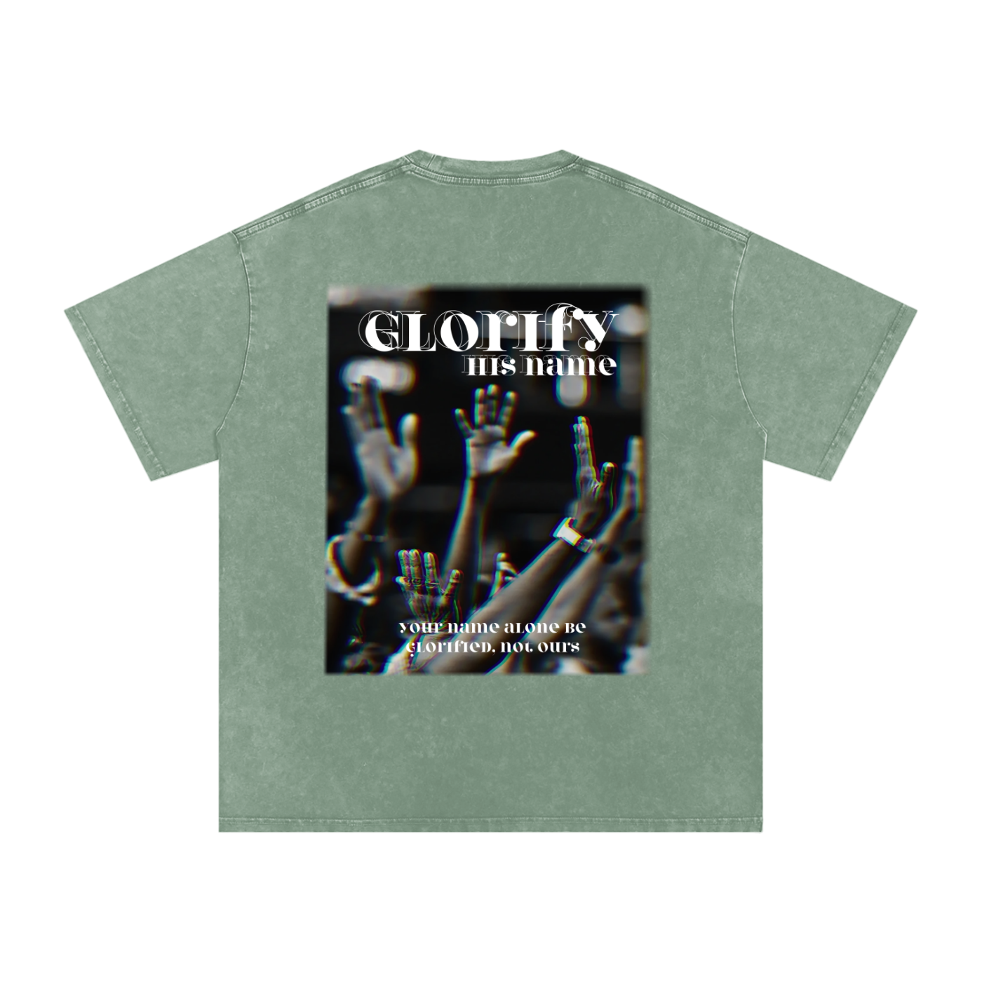 Glorify his name / Snow Washed Oversized Cotton T-Shirt