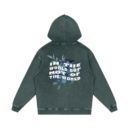 In the world but not of the world / Snow Washed Loose Cotton Hoodie