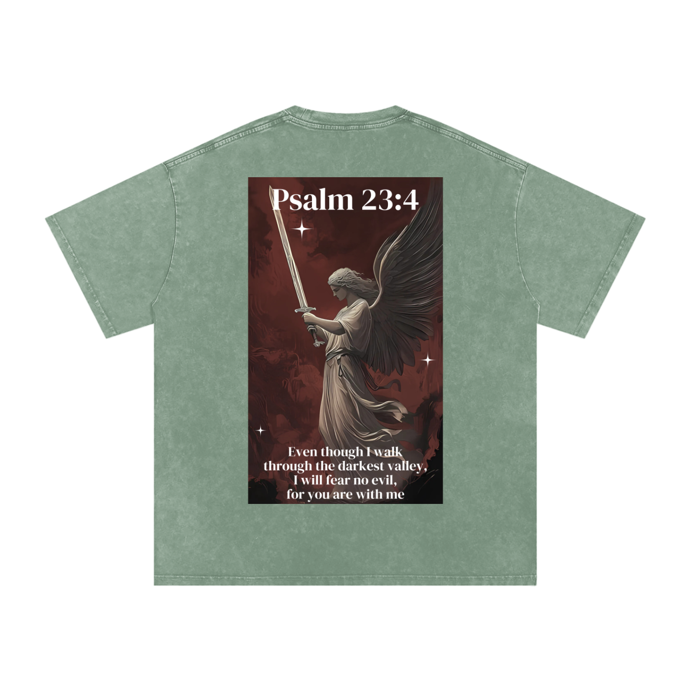 I will fear no evil / Snow Washed Oversized Cotton T-Shirt