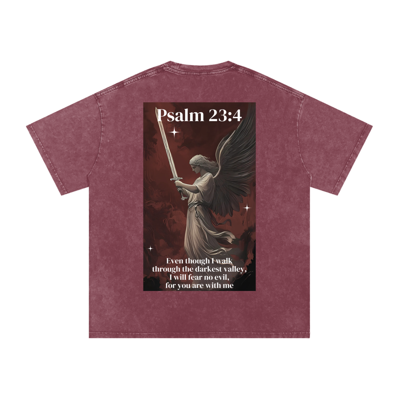 I will fear no evil / Snow Washed Oversized Cotton T-Shirt
