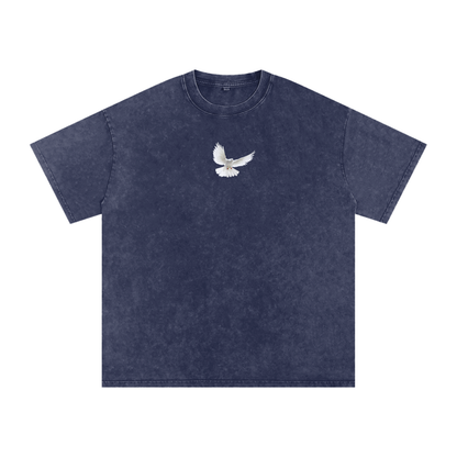 Holy Spirit come / Snow Washed Oversized Cotton T-Shirt