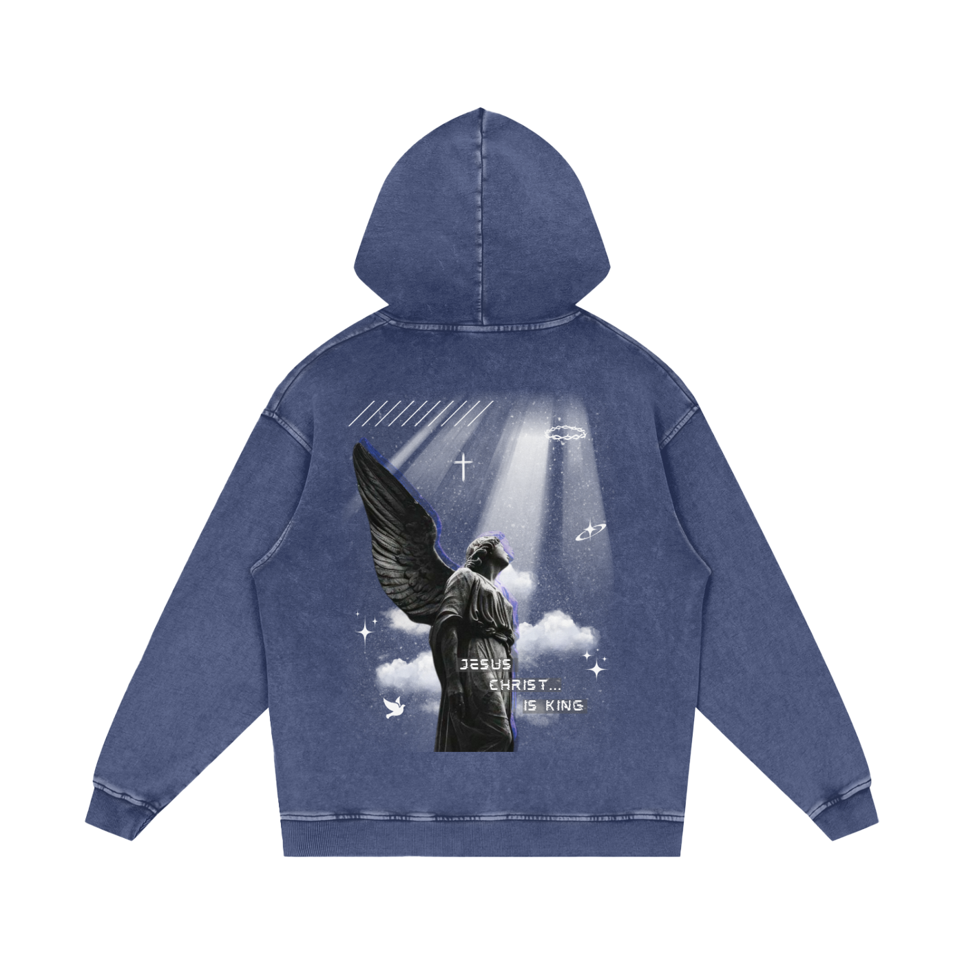 Jesus Christ is King / Snow Washed Loose Cotton Hoodie