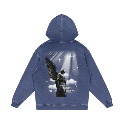 Jesus Christ is King / Snow Washed Loose Cotton Hoodie