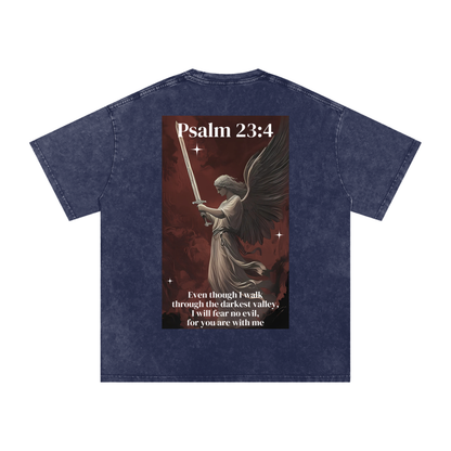 I will fear no evil / Snow Washed Oversized Cotton T-Shirt