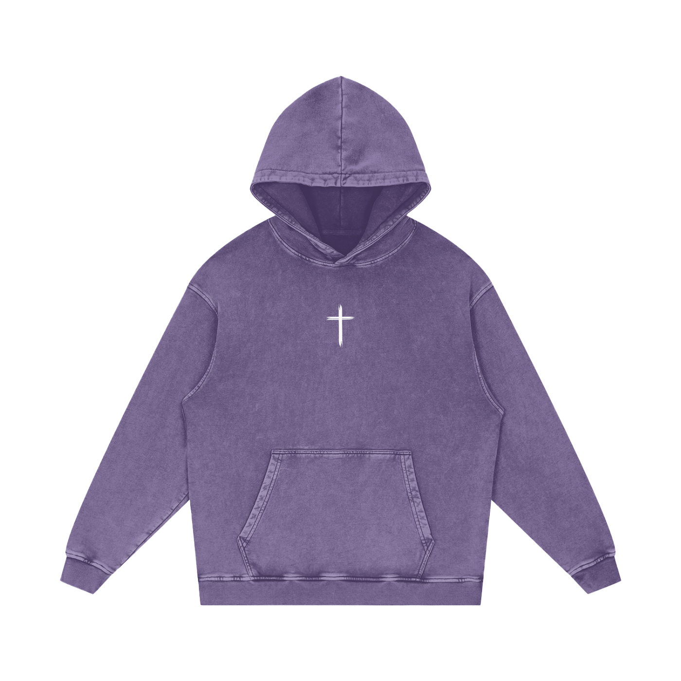 Fear not / Snow Washed Loose Cotton Hoodie