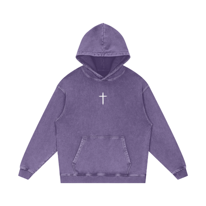 Fear not / Snow Washed Loose Cotton Hoodie