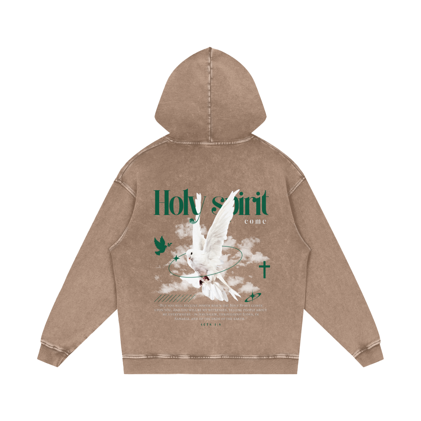 Holy Spirit come / Snow Washed Loose Cotton Hoodie
