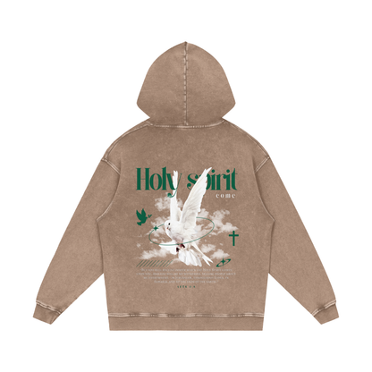 Holy Spirit come / Snow Washed Loose Cotton Hoodie