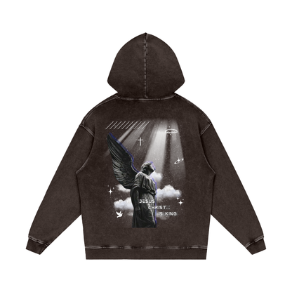 Jesus Christ is King / Snow Washed Loose Cotton Hoodie