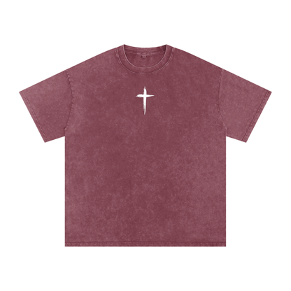 I will fear no evil / Snow Washed Oversized Cotton T-Shirt