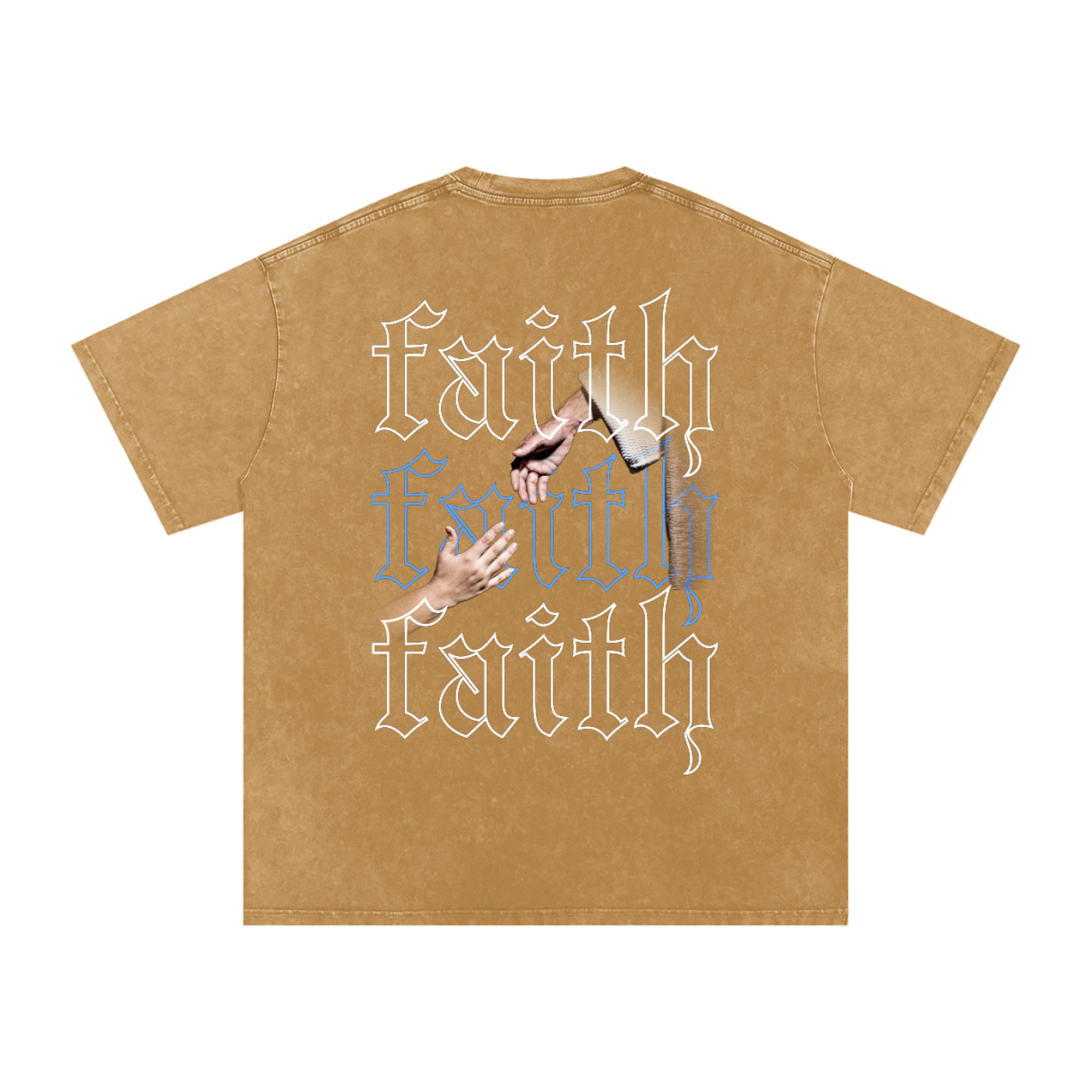Faith / Snow Washed Oversized Cotton T-Shirt