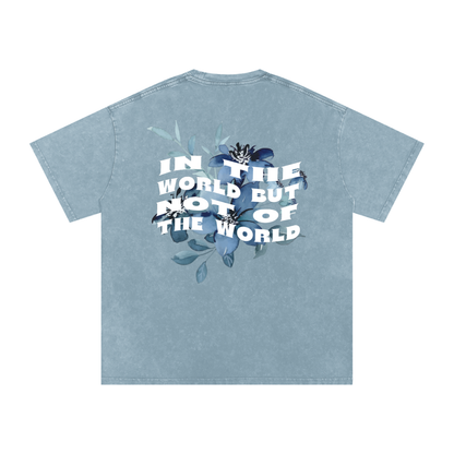 In the world but not of the world / Snow Washed Oversized Cotton T-Shirt