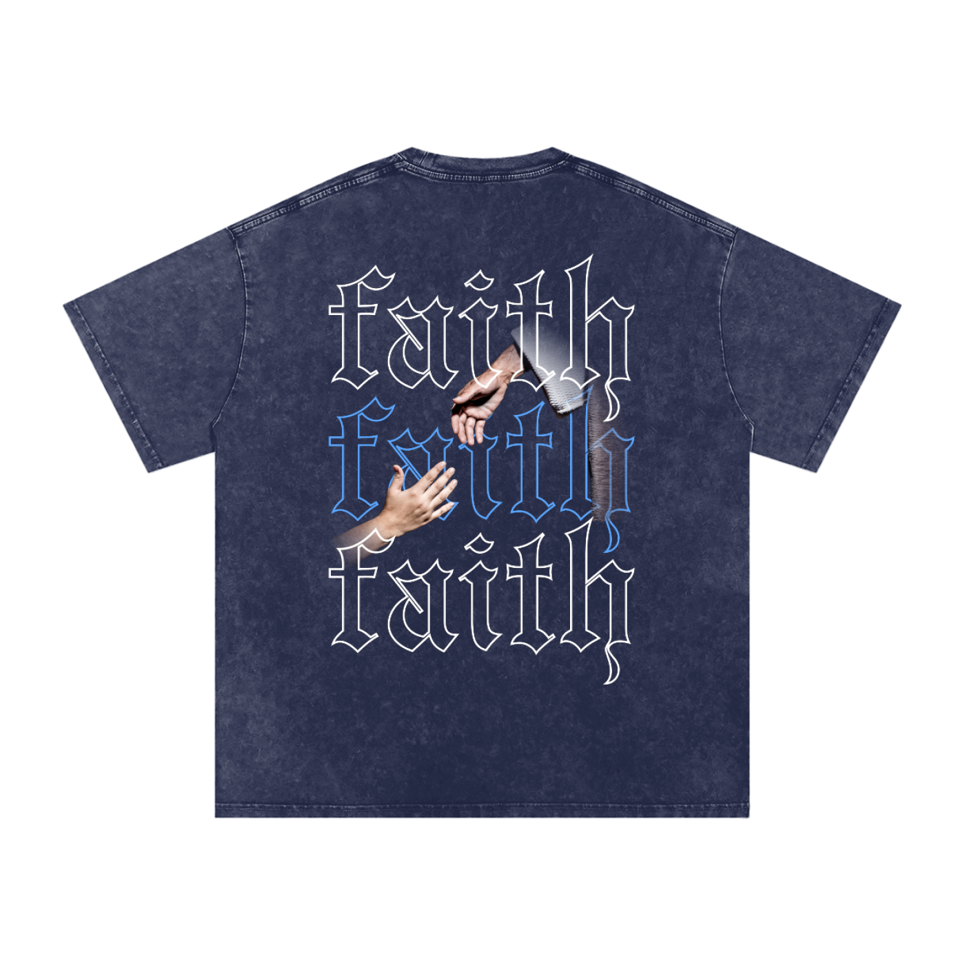 Faith / Snow Washed Oversized Cotton T-Shirt
